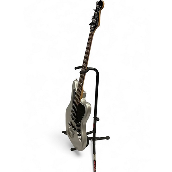 Used 2014 Squier Vintage Modified Jaguar Bass Special Silver Electric Bass Guitar