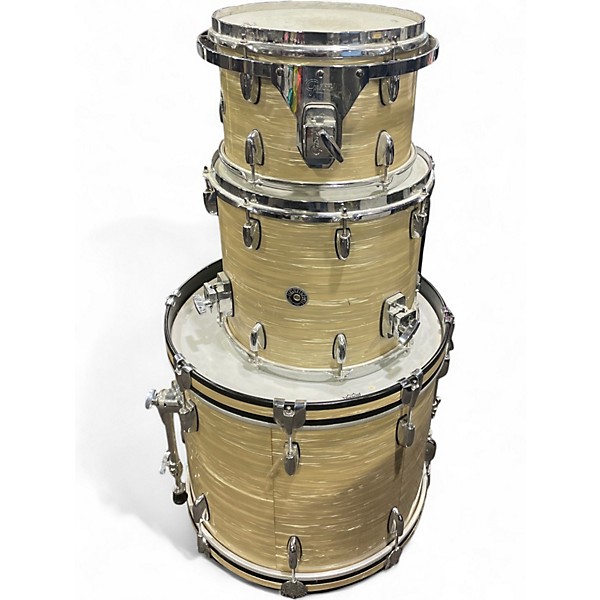 Used 2013 Gretsch Drums 3 Piece Brooklyn Series Silver Oyster Pearl Drum Kit