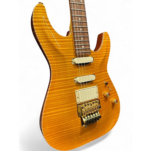 Used Schecter Guitar Research CALIFORNIA CLASSIC CUSTOM SHOP Trans Amber Solid Body Electric Guitar