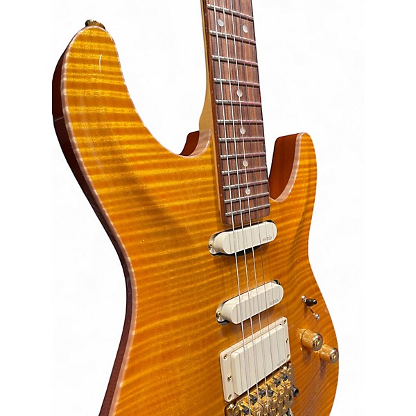 Used Schecter Guitar Research CALIFORNIA CLASSIC CUSTOM SHOP Trans Amber Solid Body Electric Guitar
