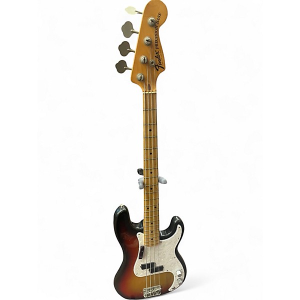 Vintage 1975 Fender Precision 3 Color Sunburst Electric Bass Guitar