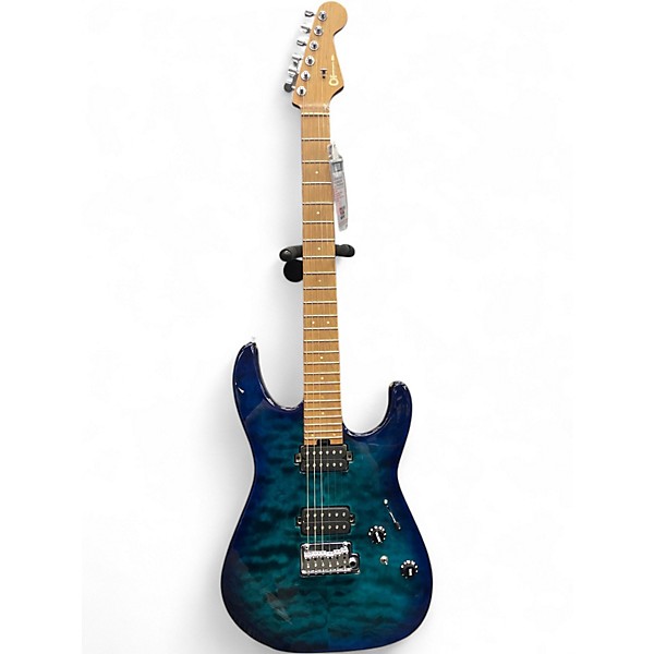 Used Charvel PM DK24 2PT CM QM Ocean Blue Burst Solid Body Electric Guitar