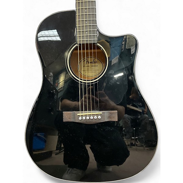 Used Fender cd 60sce Black Acoustic Guitar
