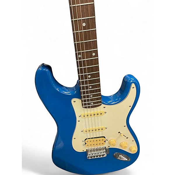 Used Austin S STYLE HSS Blue Solid Body Electric Guitar