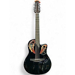 Used Ovation CE4412 Black 12 String Acoustic Electric Guitar