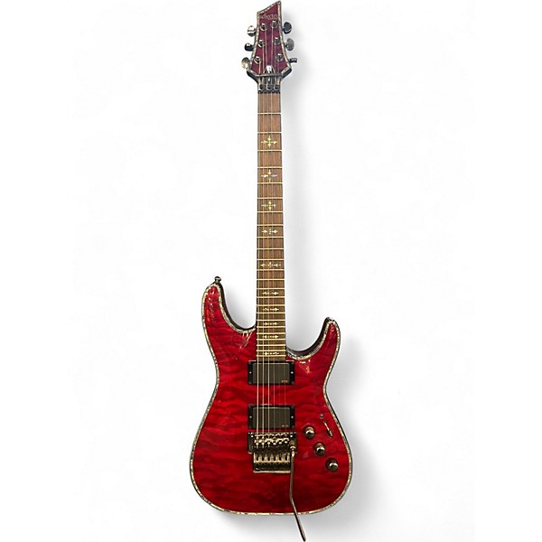 Used Schecter Guitar Research Hellraiser C1 Floyd Rose Black Cherry Solid Body Electric Guitar