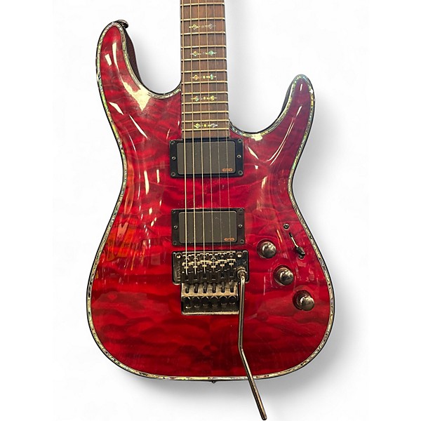 Used Schecter Guitar Research Hellraiser C1 Floyd Rose Black Cherry Solid Body Electric Guitar