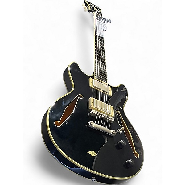 Used D'Angelico EXCEL SERIES MINI DC TOUR Black Hollow Body Electric Guitar