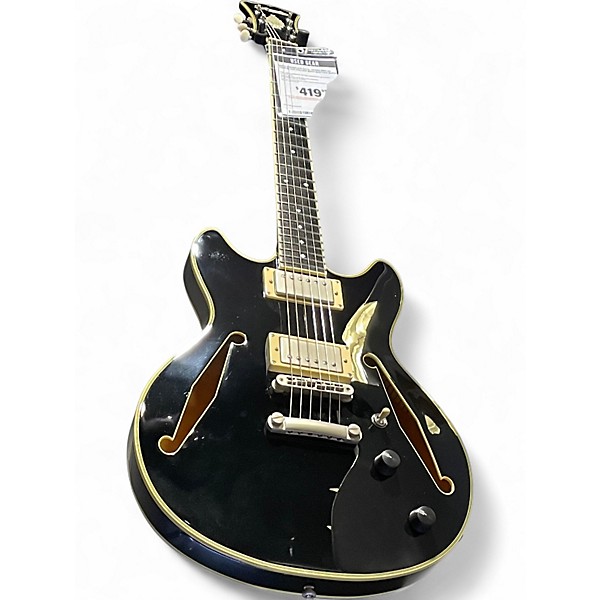 Used D'Angelico EXCEL SERIES MINI DC TOUR Black Hollow Body Electric Guitar