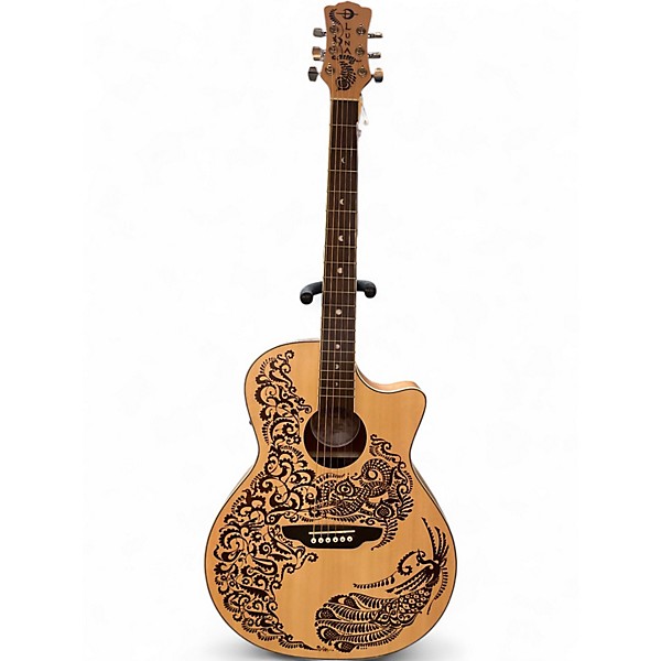 Used Luna Henna Paradise Natural Acoustic Electric Guitar