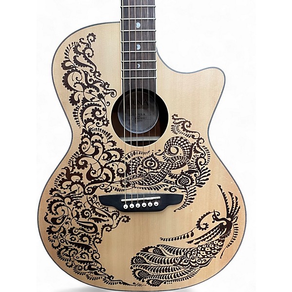 Used Luna Henna Paradise Natural Acoustic Electric Guitar