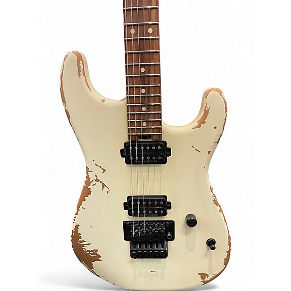 Used Charvel Pro-Mod Relic Series SD1 HH FR PF Vintage White Solid Body Electric Guitar