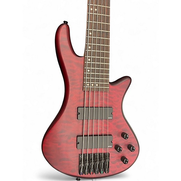 Used Schecter Guitar Research Stiletto Custom 6 String Walnut Electric Bass Guitar