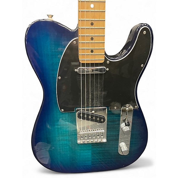 Used Fender Player Telecaster Plus Top Trans Blue Solid Body Electric Guitar