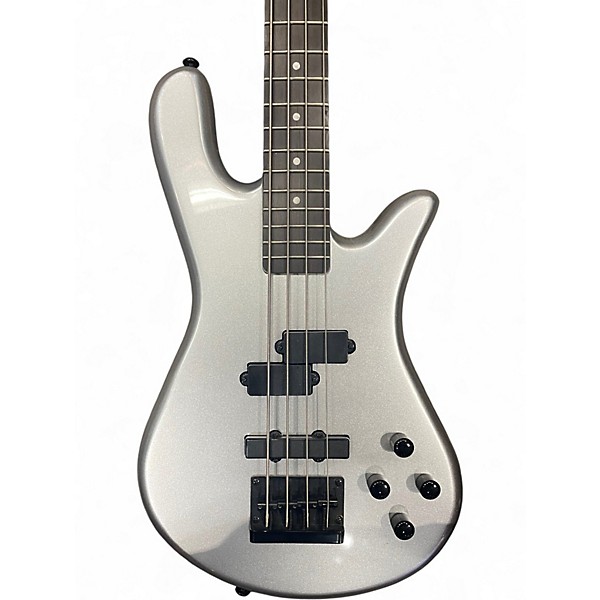 Used Spector Performer 4 Silver Electric Bass Guitar