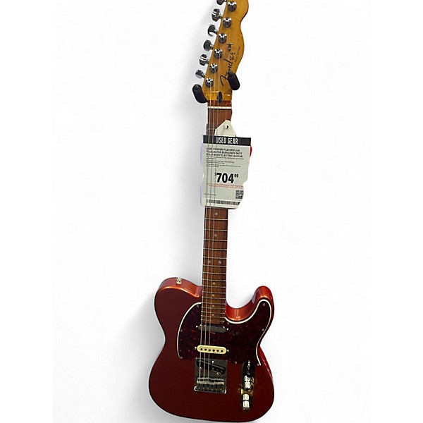 Used Fender Player Plus Telecaster Burgundy Mist Solid Body Electric Guitar