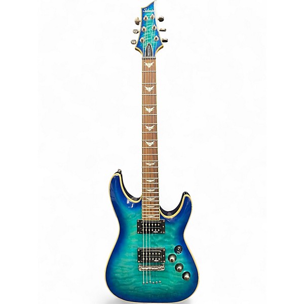 Used Schecter Guitar Research Omen Extreme 6 Ocean Blue Burst Solid Body Electric Guitar