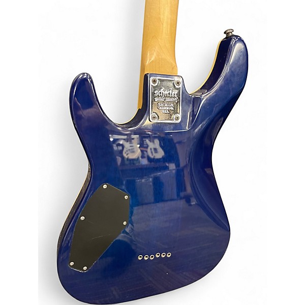 Used Schecter Guitar Research Omen Extreme 6 Ocean Blue Burst Solid Body Electric Guitar
