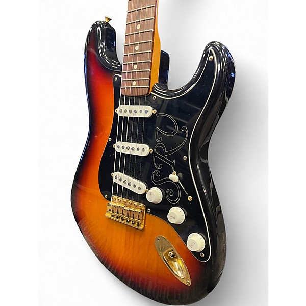 Vintage 1996 Fender Stevie Ray Vaughan Stratocaster 3 Color Sunburst Solid Body Electric Guitar