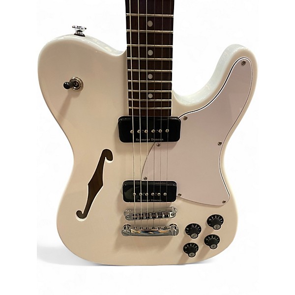 Used Fender JA90 Jim Adkins Thinline Telecaster White Hollow Body Electric Guitar