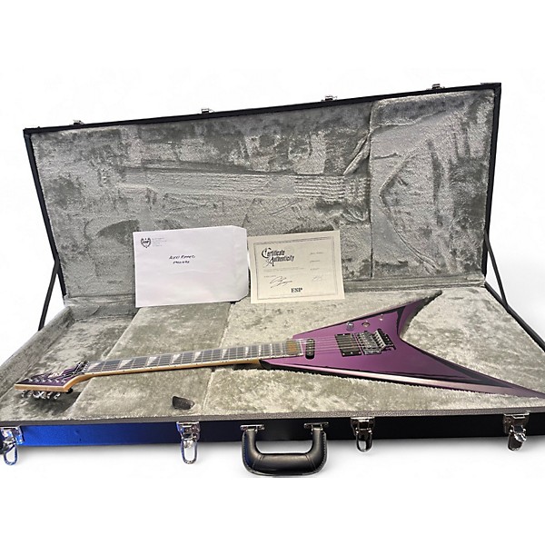 Used ESP ALexi Laiho Ripped Purple Solid Body Electric Guitar