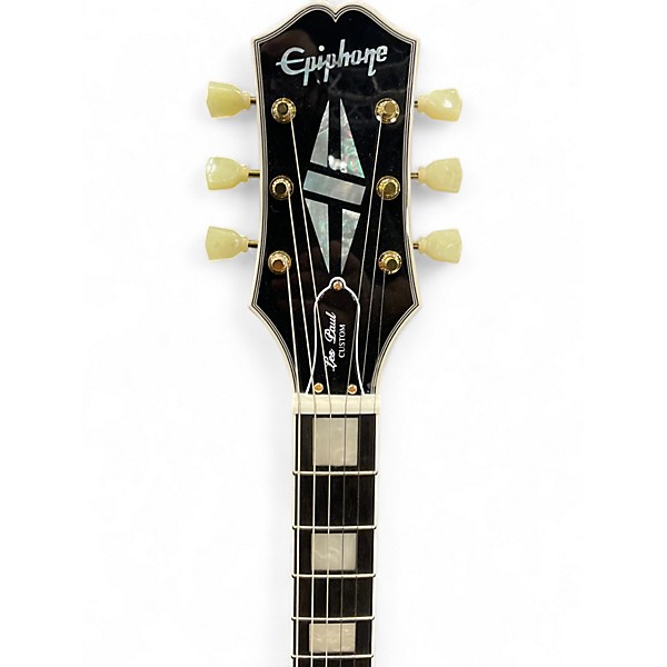 Used Epiphone Les Paul Custom Black Solid Body Electric Guitar