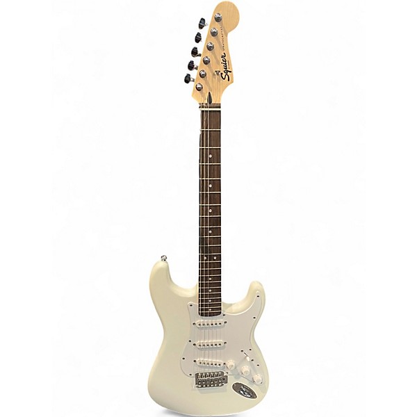 Used Squier STRATOCASTER Olympic White Solid Body Electric Guitar
