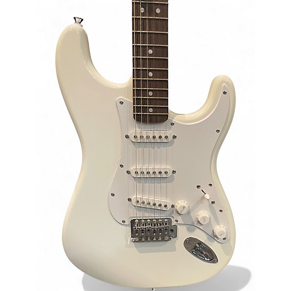 Used Squier STRATOCASTER Olympic White Solid Body Electric Guitar