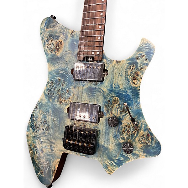 Used Eart GW2 pro Trans Blue Solid Body Electric Guitar