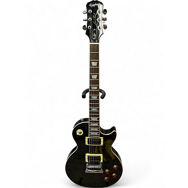 Used Epiphone Les Paul Classic Trans Black Solid Body Electric Guitar