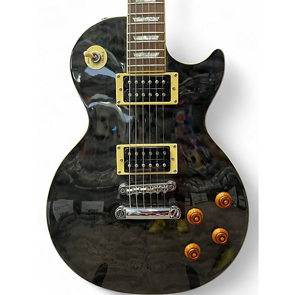 Used Epiphone Les Paul Classic Trans Black Solid Body Electric Guitar