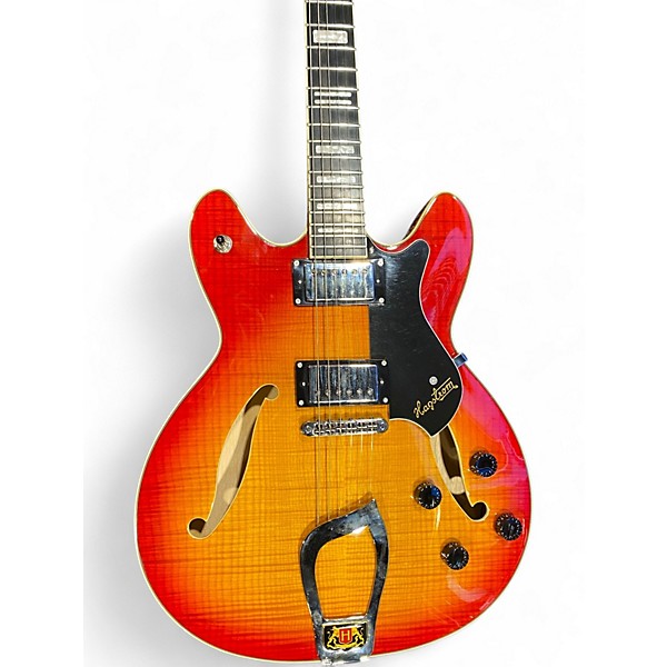 Used Hagstrom Viking Deluxe 2 Color Sunburst Hollow Body Electric Guitar