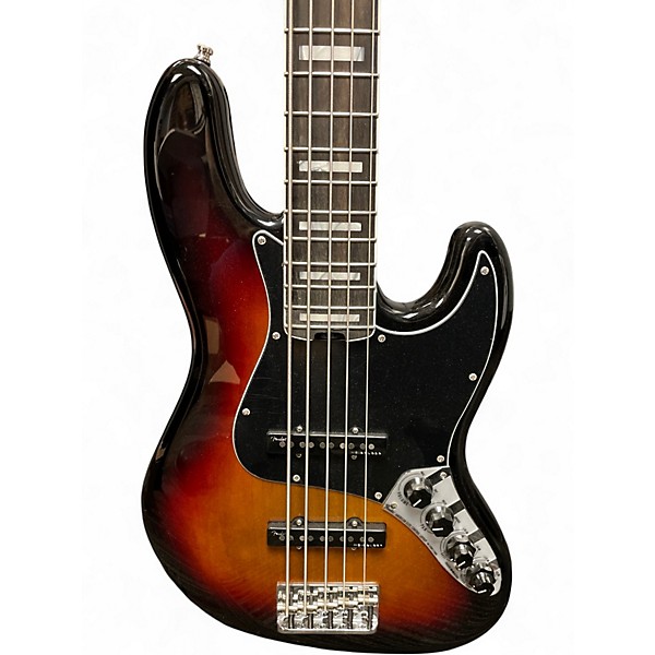 Used 2019 Fender American Elite Jazz Bass 5 String 3 Color Sunburst Electric Bass Guitar