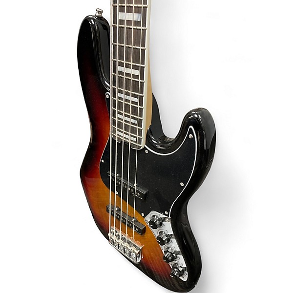 Used 2019 Fender American Elite Jazz Bass 5 String 3 Color Sunburst Electric Bass Guitar