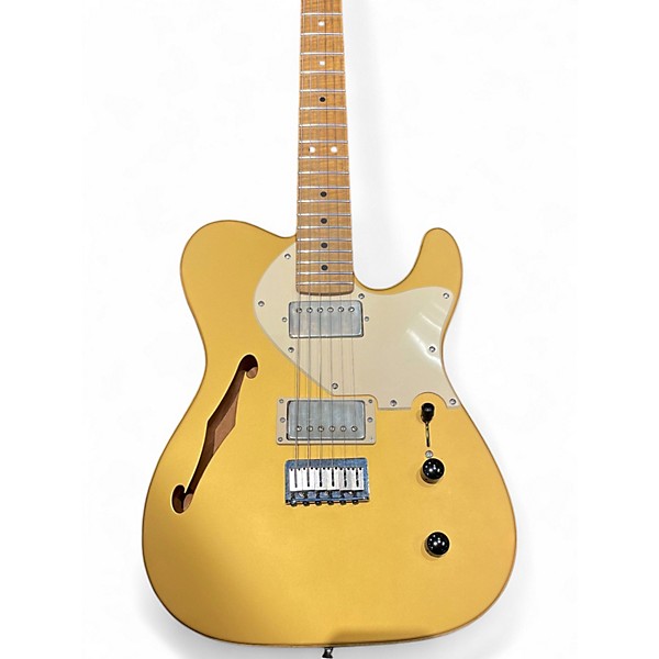 Used Warmoth Thinline Telecaster Gold Hollow Body Electric Guitar