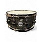Used ddrum 14in Reflex Tattooed Lady Engraved Black Steel Snare Chrome Drum