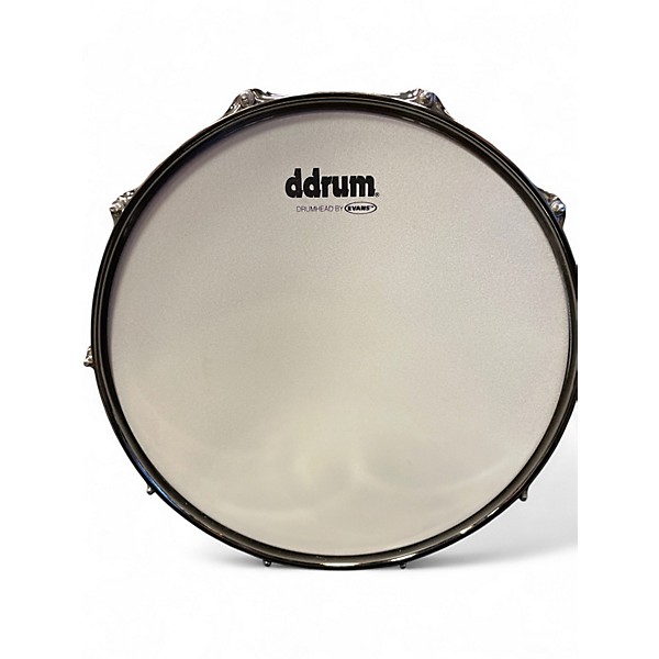 Used ddrum 14in Reflex Tattooed Lady Engraved Black Steel Snare Chrome Drum