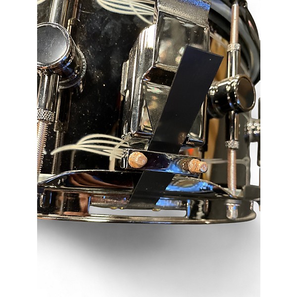 Used ddrum 14in Reflex Tattooed Lady Engraved Black Steel Snare Chrome Drum