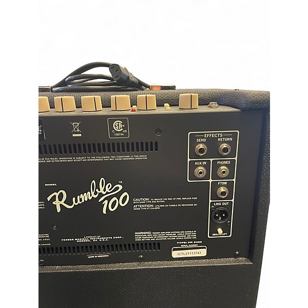 Used Fender Rumble 100 1x15 100W Bass Combo Amp
