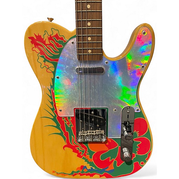 Used Fender Jimmy Page Dragon Art Telecaster Natural Solid Body Electric Guitar