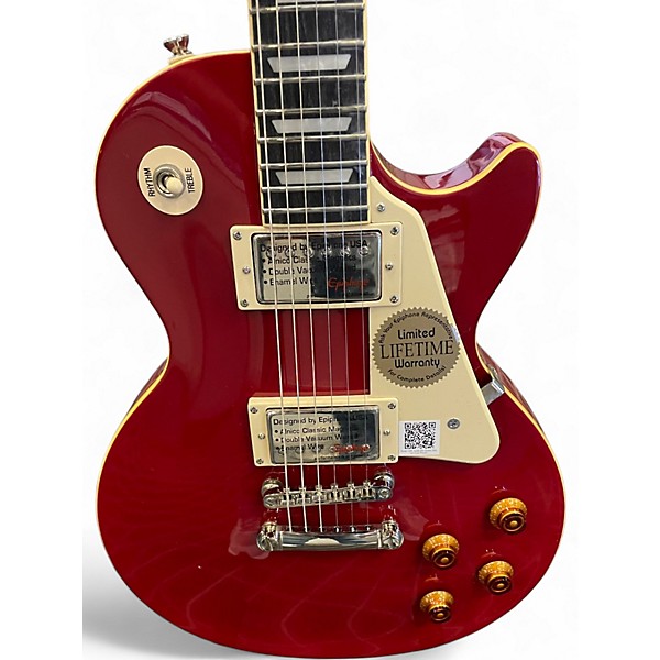 Used Epiphone Les Paul Standard Trans Red Solid Body Electric Guitar