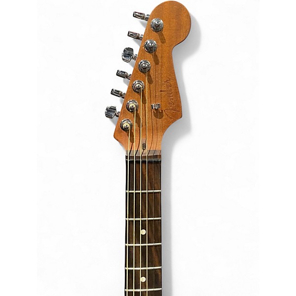 Used Fender american acoustasonic jazzmaster Black and Silver Acoustic Electric Guitar