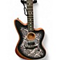 Used Fender american acoustasonic jazzmaster Black and Silver Acoustic Electric Guitar