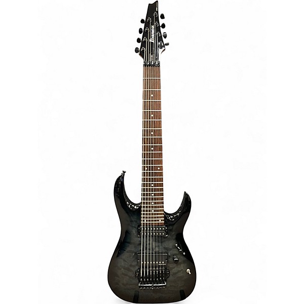 Used Ibanez RGA8QM Trans Black Solid Body Electric Guitar