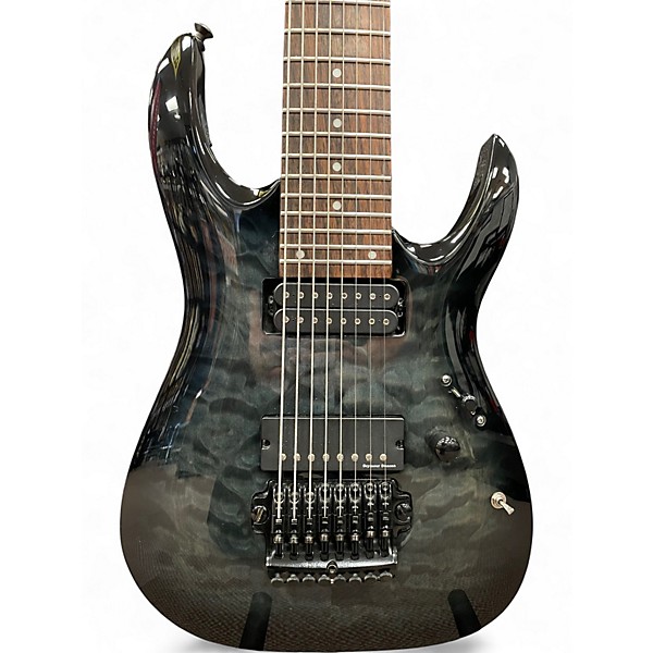 Used Ibanez RGA8QM Trans Black Solid Body Electric Guitar