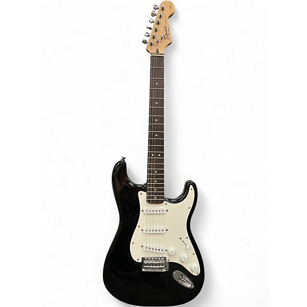 Used Squier Standard Stratocaster Black Solid Body Electric Guitar