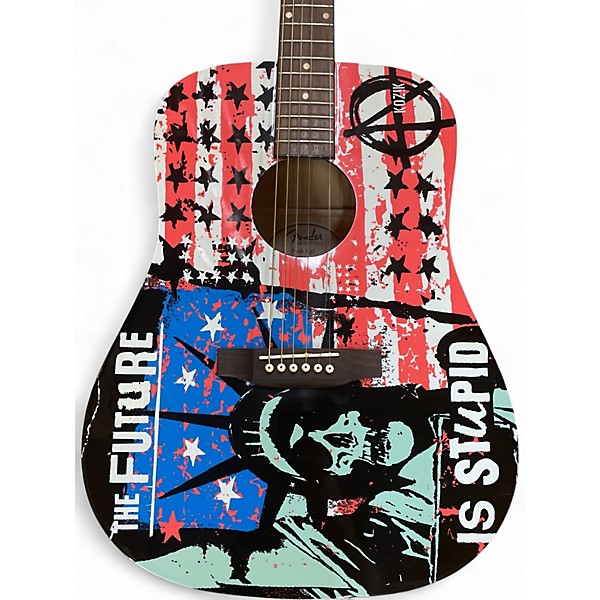 Used Fender Kozik Punk Age Red White and Blue Acoustic Guitar
