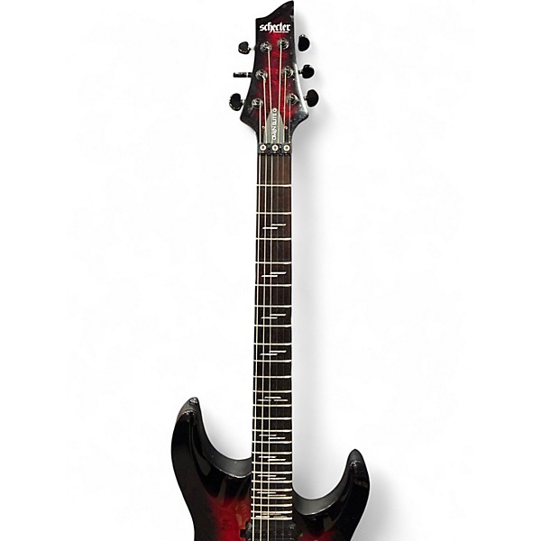 Used Schecter Guitar Research Omen Elite 6 FR Crimson Red Burst Solid Body Electric Guitar