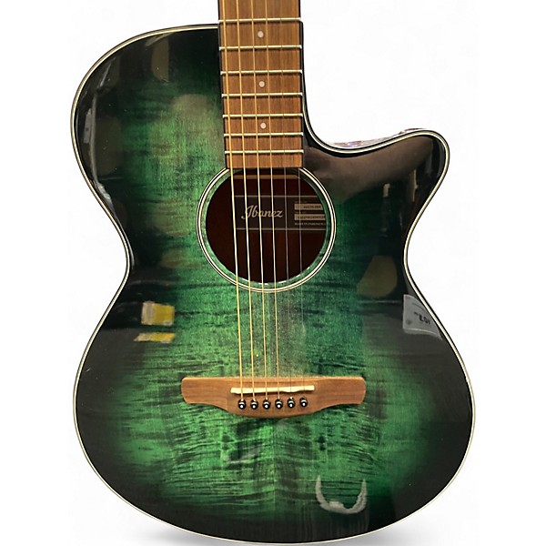 Used Ibanez aeg70-ebh Emerald Green Acoustic Electric Guitar