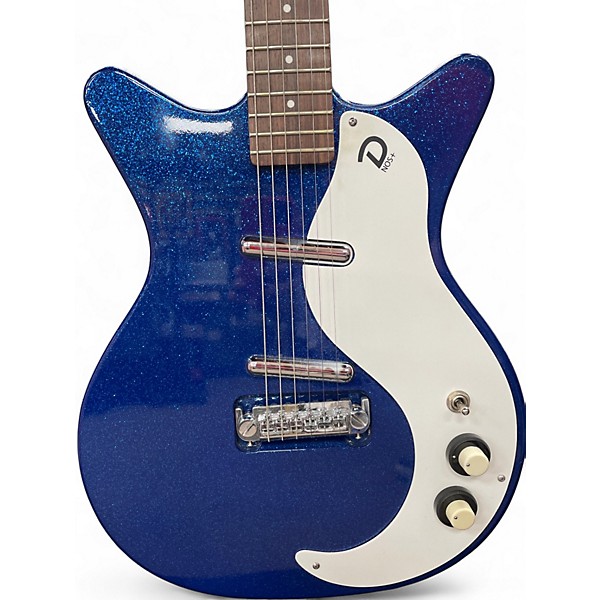 Used Danelectro DNOS+ Metallic Blue Hollow Body Electric Guitar